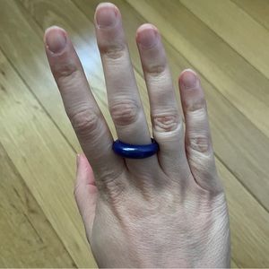 Vintage Blue Resin Plastic Statement Ring